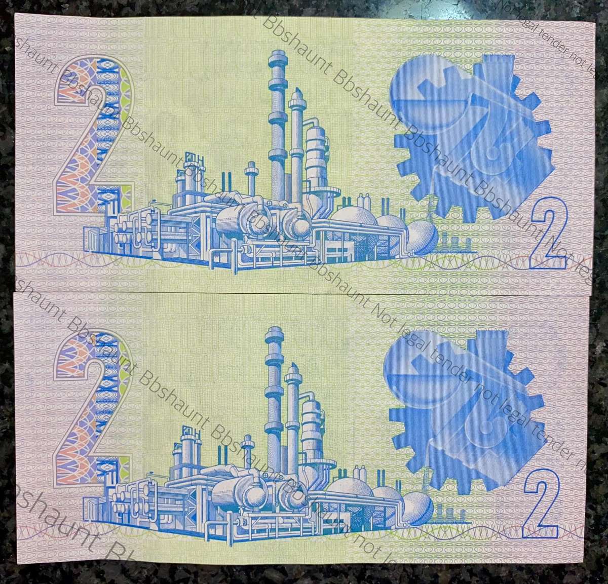 Replacement Note TW De Jongh R2 in seq WX9863824-825 third issue 1989(1 bid takes all)