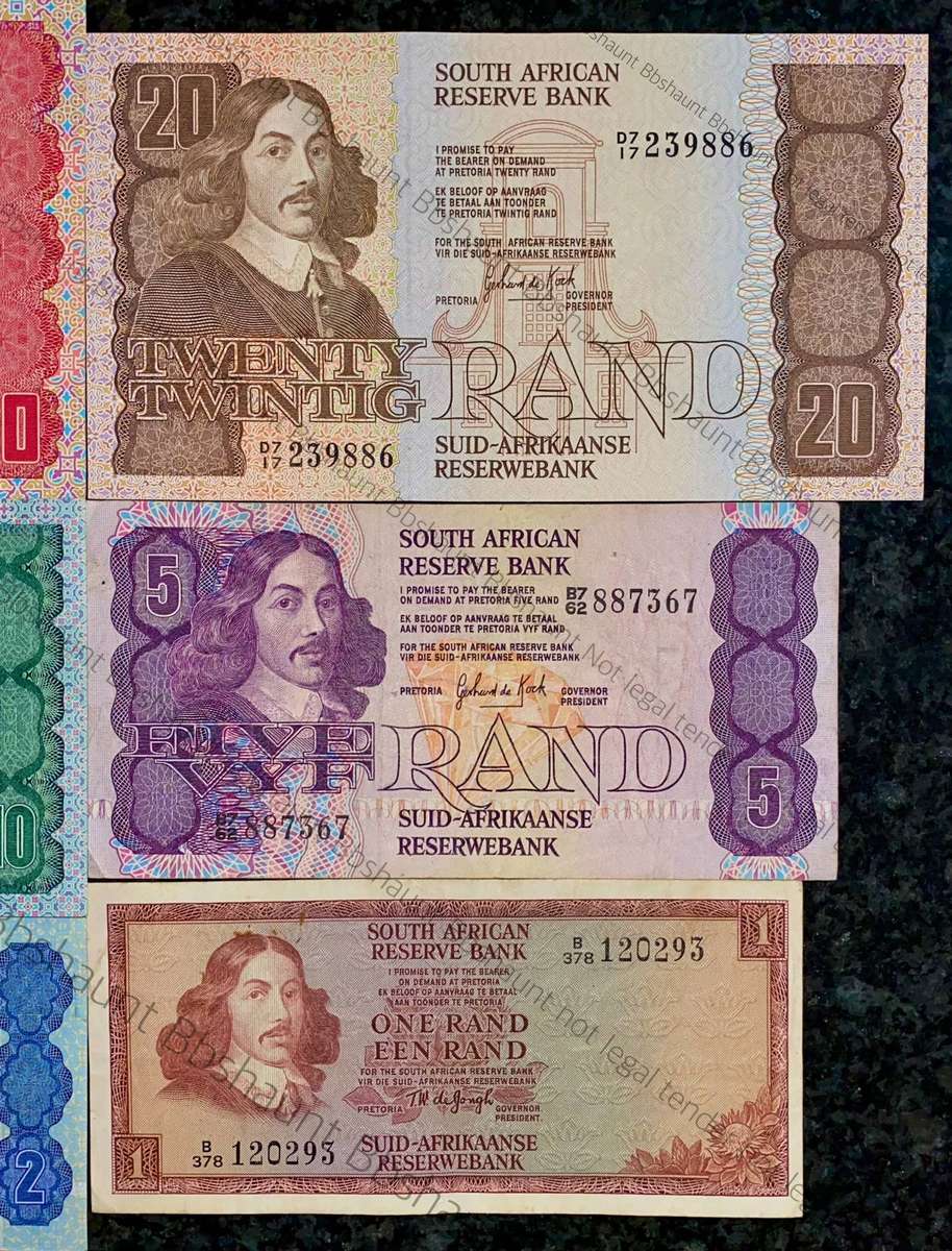 Complete Set GPC De Kock & decimals R50 TO R2 - Good Condition (R1 De Jongh 1967) (1 bid takes all)