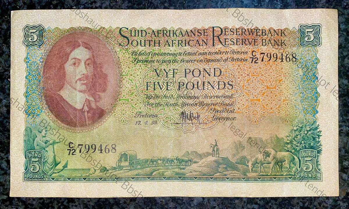 MH De Kock 5 pound 17-4-1959