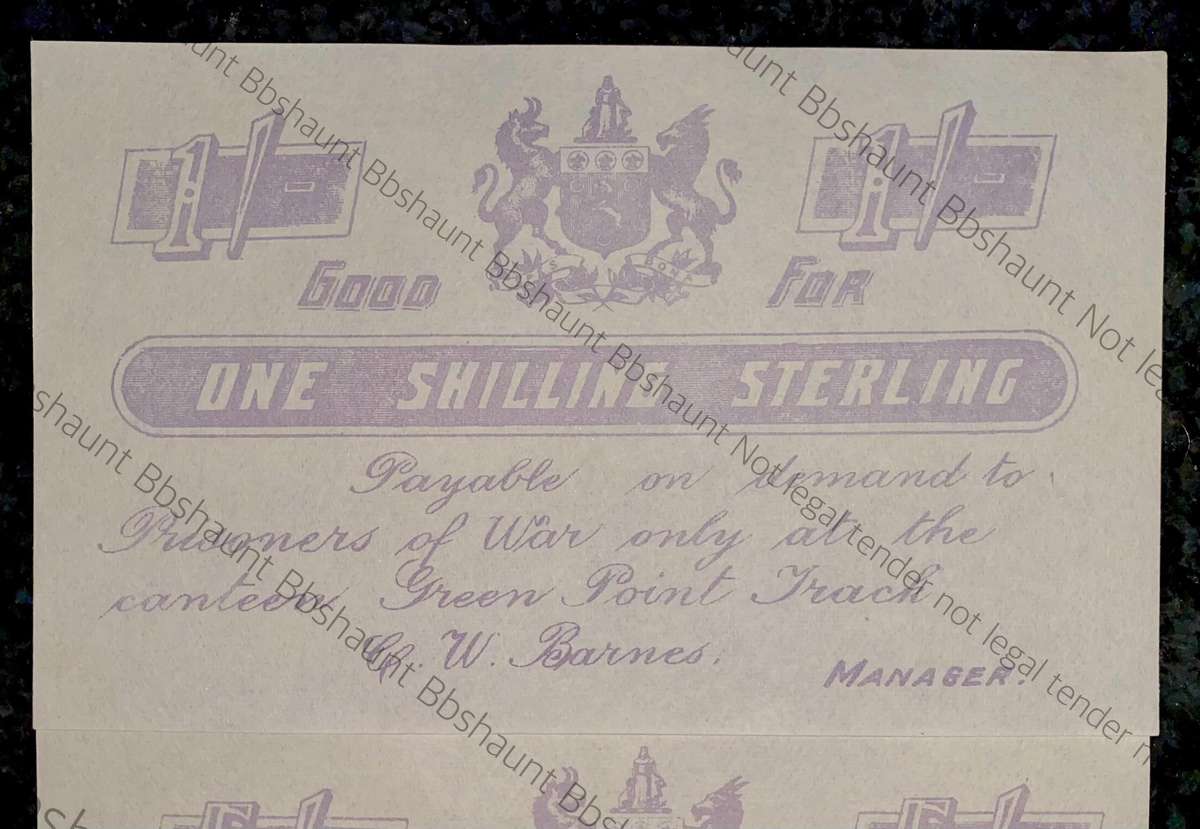 Anglo Boer War POW set 5 shillings & 1 shillings 1899-1902 Greenpoint Track - Good Fors - no wtm
