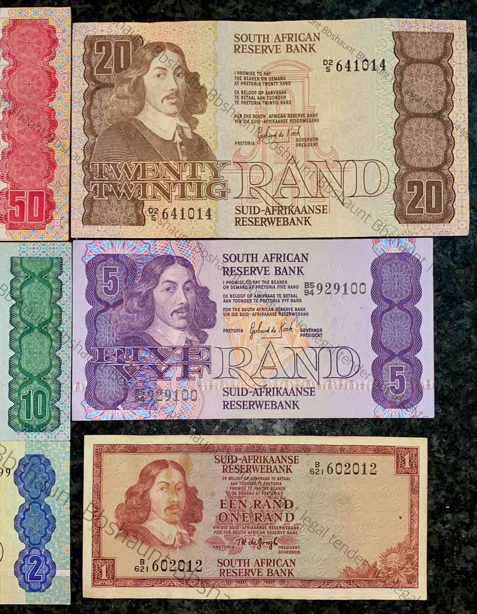 Complete Set GPC De Kock & Decimals R50 TO R2 - 1980s (R1 de Jongh 1975) (1 bid takes all)