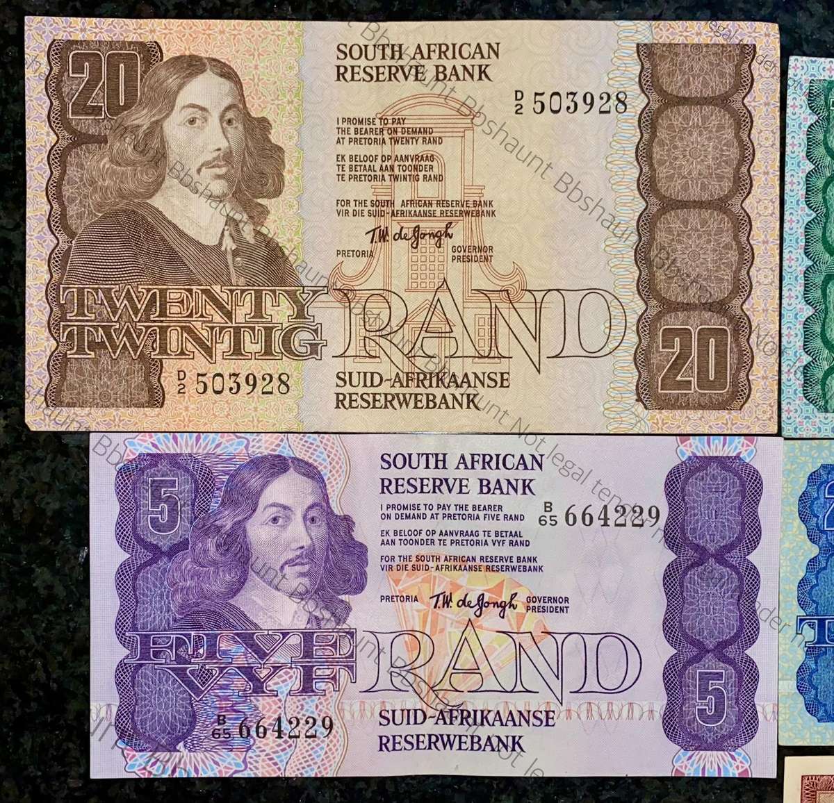 Complete Set TW De Jongh R20 to R1 - 4th issue 1978 (R1 -- 3rd issue 1975) (1 bid takes all)