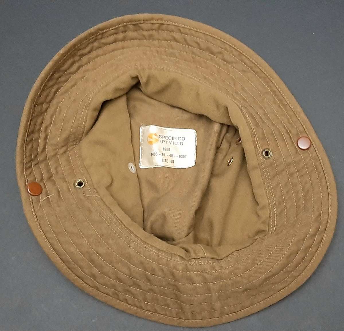 **Border War : 1980s SADF Nutria Bush Hat Size: 58 (Inscribed) **