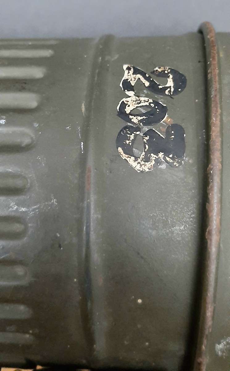 Rare WW2 German GM38 'Gasmasken Büchse' Canister with Lenses (Att. Jäger)