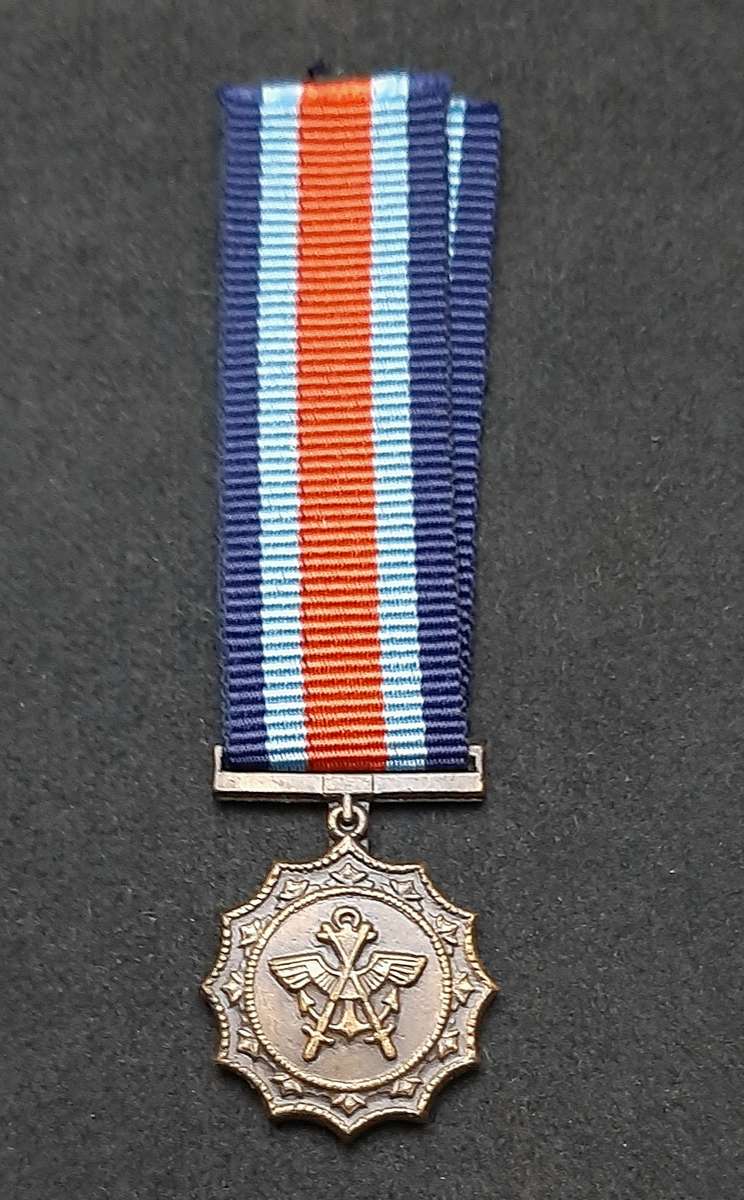 Border War 1970s SADF: Miniature Military Merit Medal w/ Ribbon
