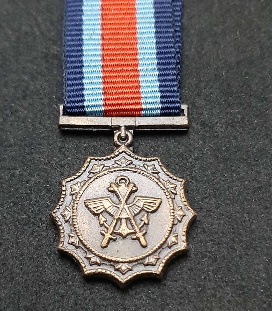 Border War 1970s SADF: Miniature Military Merit Medal w/ Ribbon