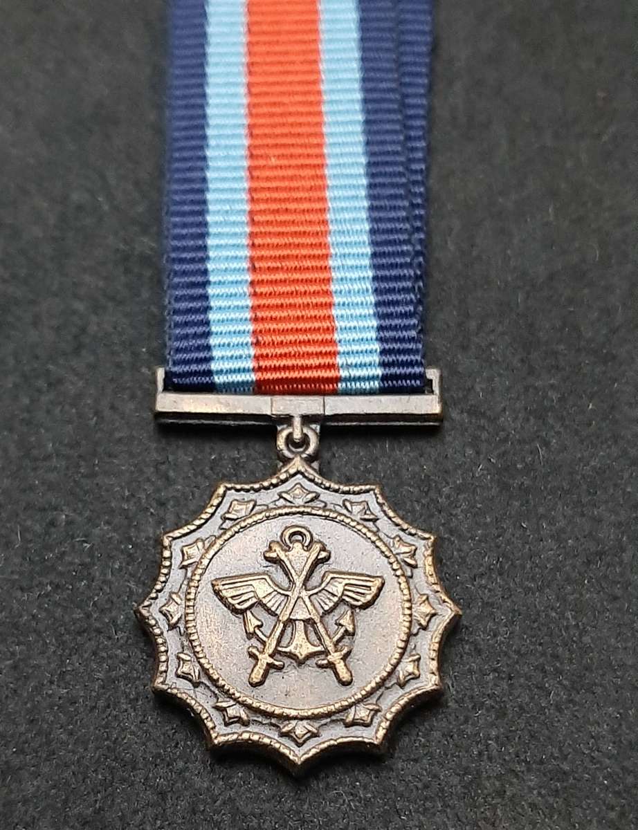 Border War 1970s SADF: Miniature Military Merit Medal w/ Ribbon