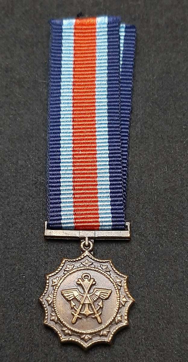 Border War 1970s SADF: Miniature Military Merit Medal w/ Ribbon