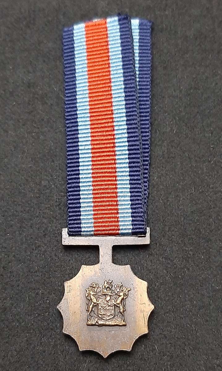 Border War 1970s SADF: Miniature Military Merit Medal w/ Ribbon
