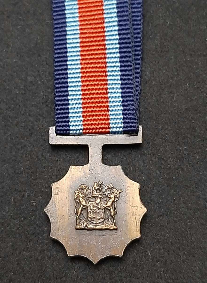 Border War 1970s SADF: Miniature Military Merit Medal w/ Ribbon