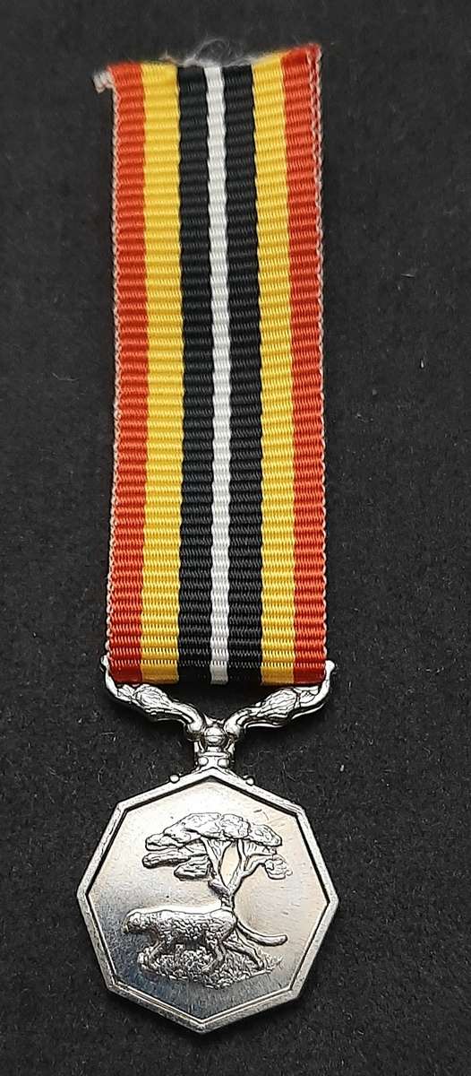 BID PER ITEM 1980s SADF: Miniature Southern Africa Service Medal w/ Ribbon