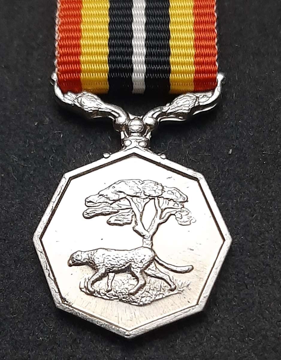 BID PER ITEM 1980s SADF: Miniature Southern Africa Service Medal w/ Ribbon