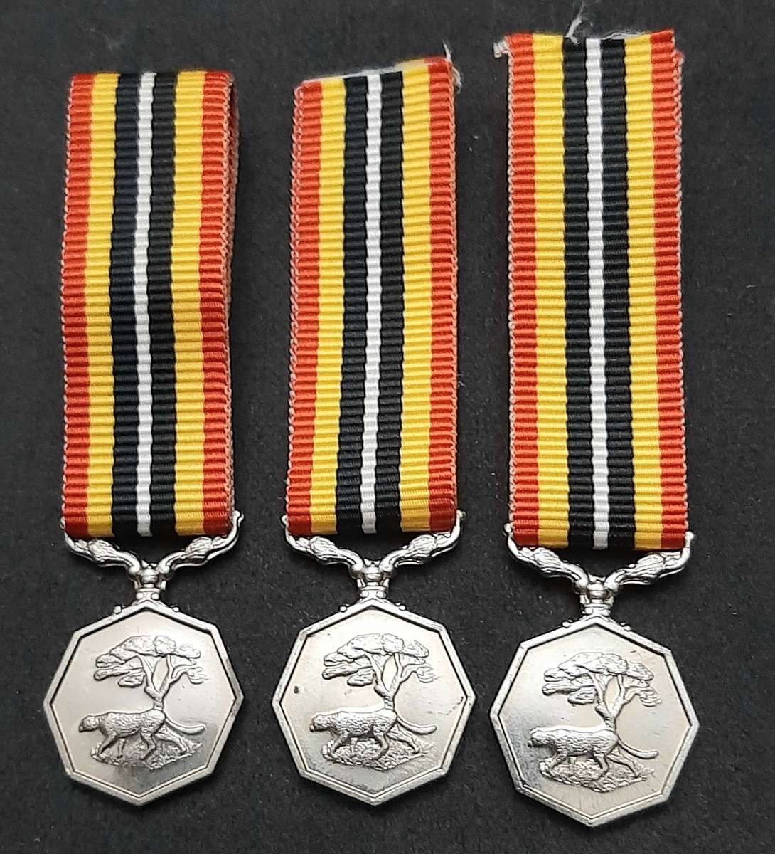 BID PER ITEM 1980s SADF: Miniature Southern Africa Service Medal w/ Ribbon