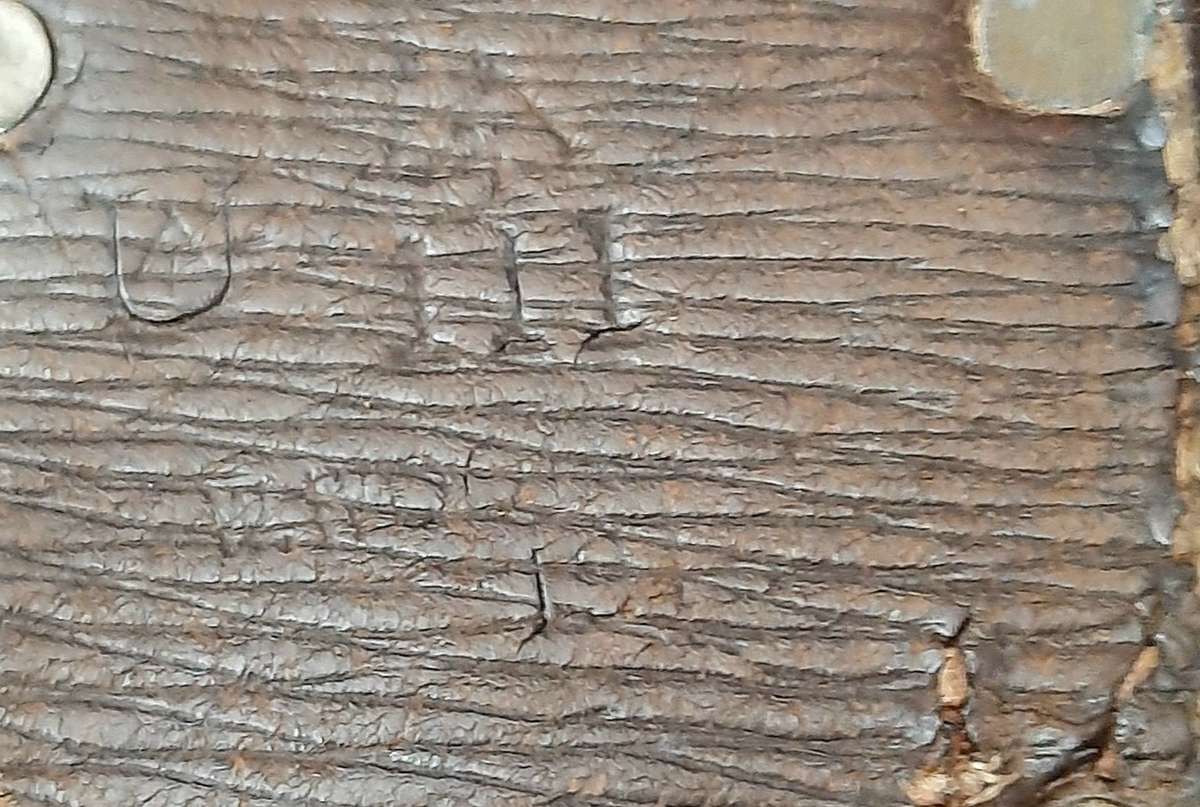 RARE: WW1 UDF/ SAP Patt. 1907 Leather Bayonet Frog (1915, W. Wood & Co.).