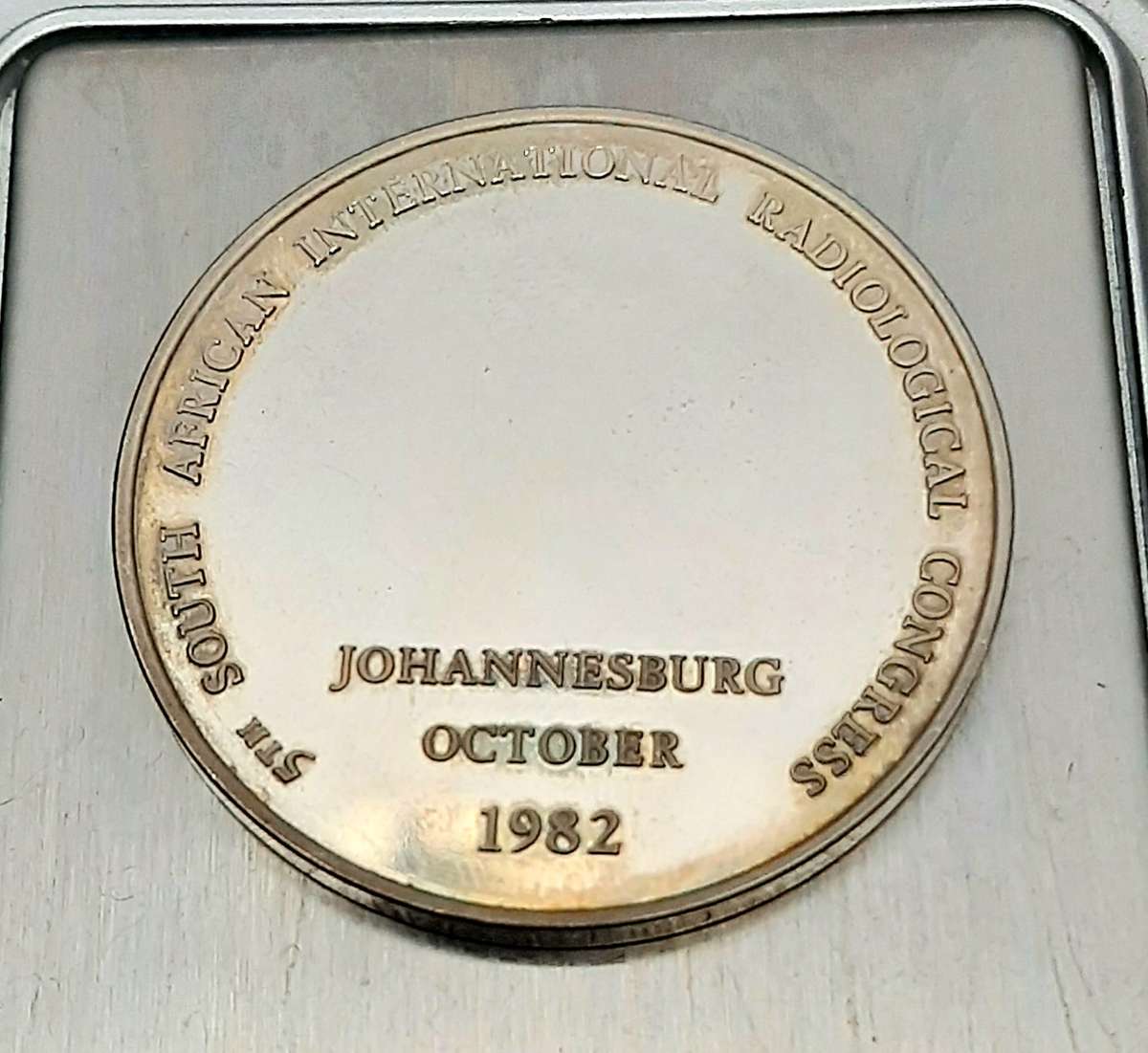 RARE: (XF+)  1982 SA 5th Intl. Radiological Congress .925 Silver Medallion w/ Case (29.18 gram).