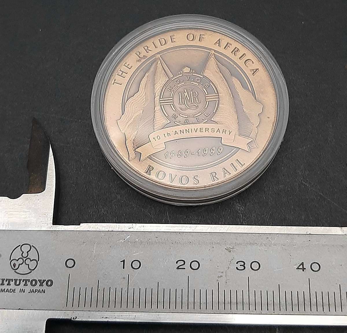 RARE: 1999 SA Rovos Rail 10 Year Anniversary Bronze Medallion Cased w/ Certification.