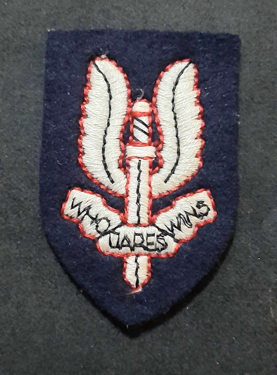 RARE: 1980s/1990s British S.A.S Embroidered Unit Beret Badge.
