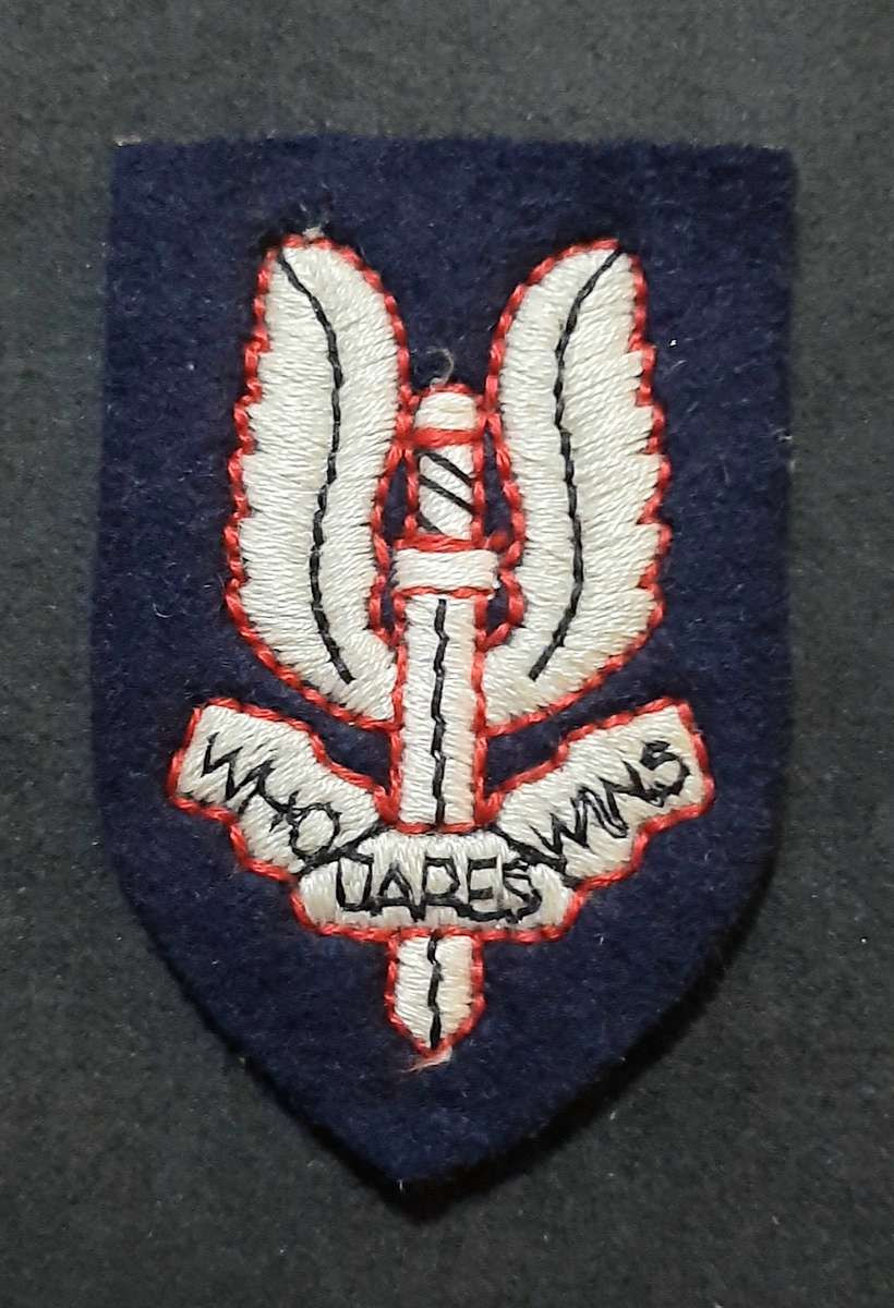 RARE: 1980s/1990s British S.A.S Embroidered Unit Beret Badge.