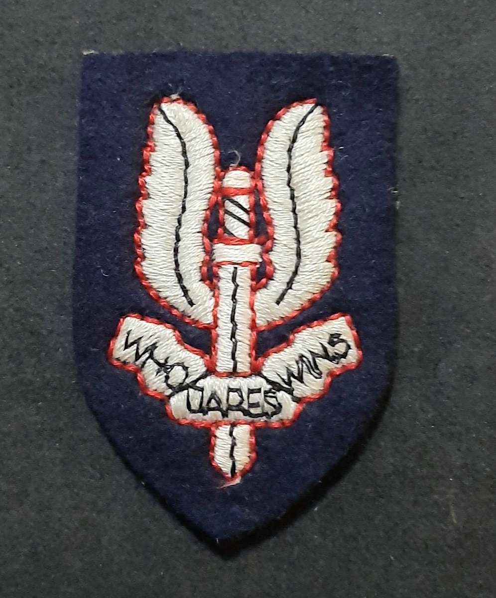 RARE: 1980s/1990s British S.A.S Embroidered Unit Beret Badge.