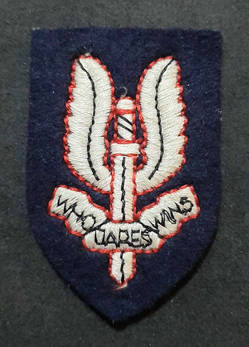 RARE: 1980s/1990s British S.A.S Embroidered Unit Beret Badge.