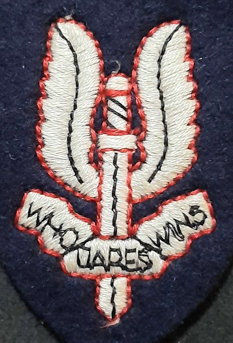 RARE: 1980s/1990s British S.A.S Embroidered Unit Beret Badge.