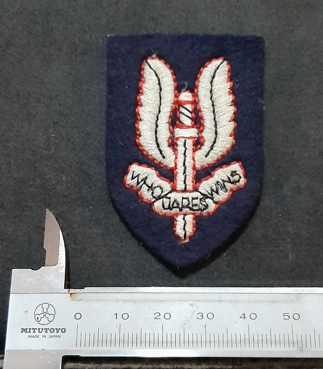 RARE: 1980s/1990s British S.A.S Embroidered Unit Beret Badge.