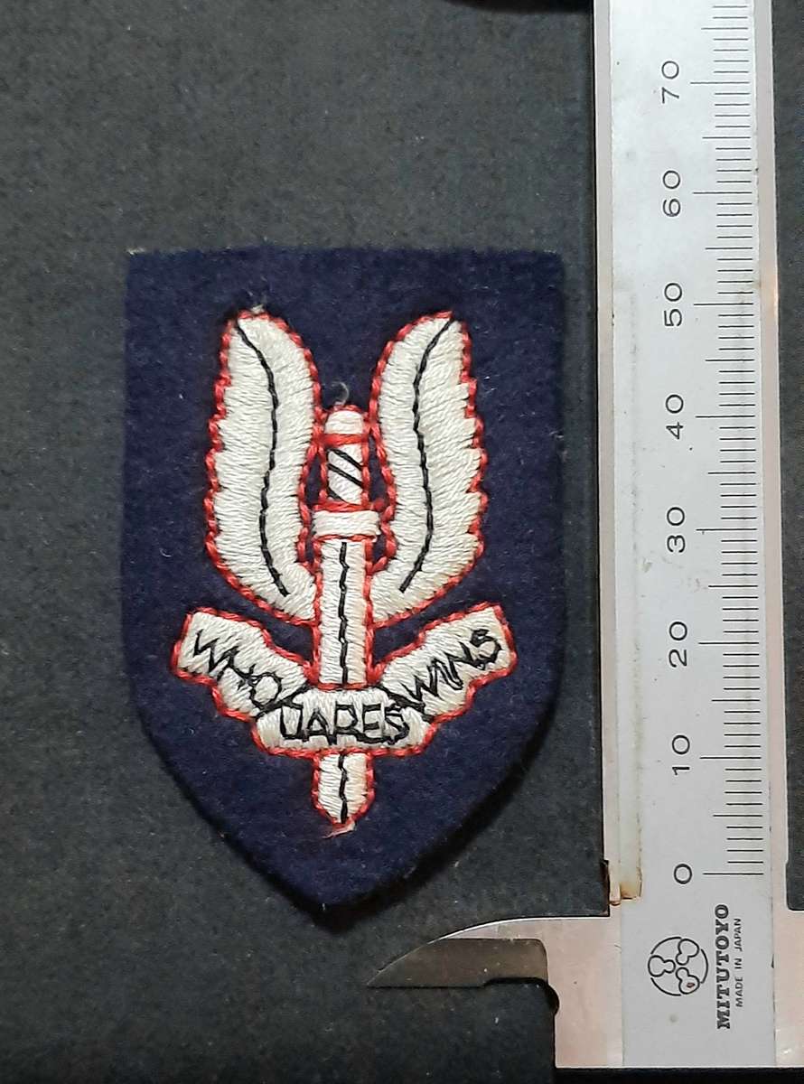 RARE: 1980s/1990s British S.A.S Embroidered Unit Beret Badge.