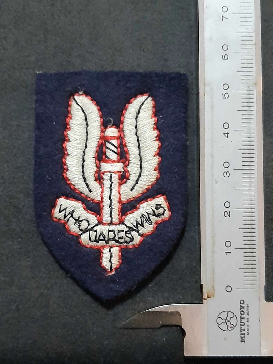 RARE: 1980s/1990s British S.A.S Embroidered Unit Beret Badge.