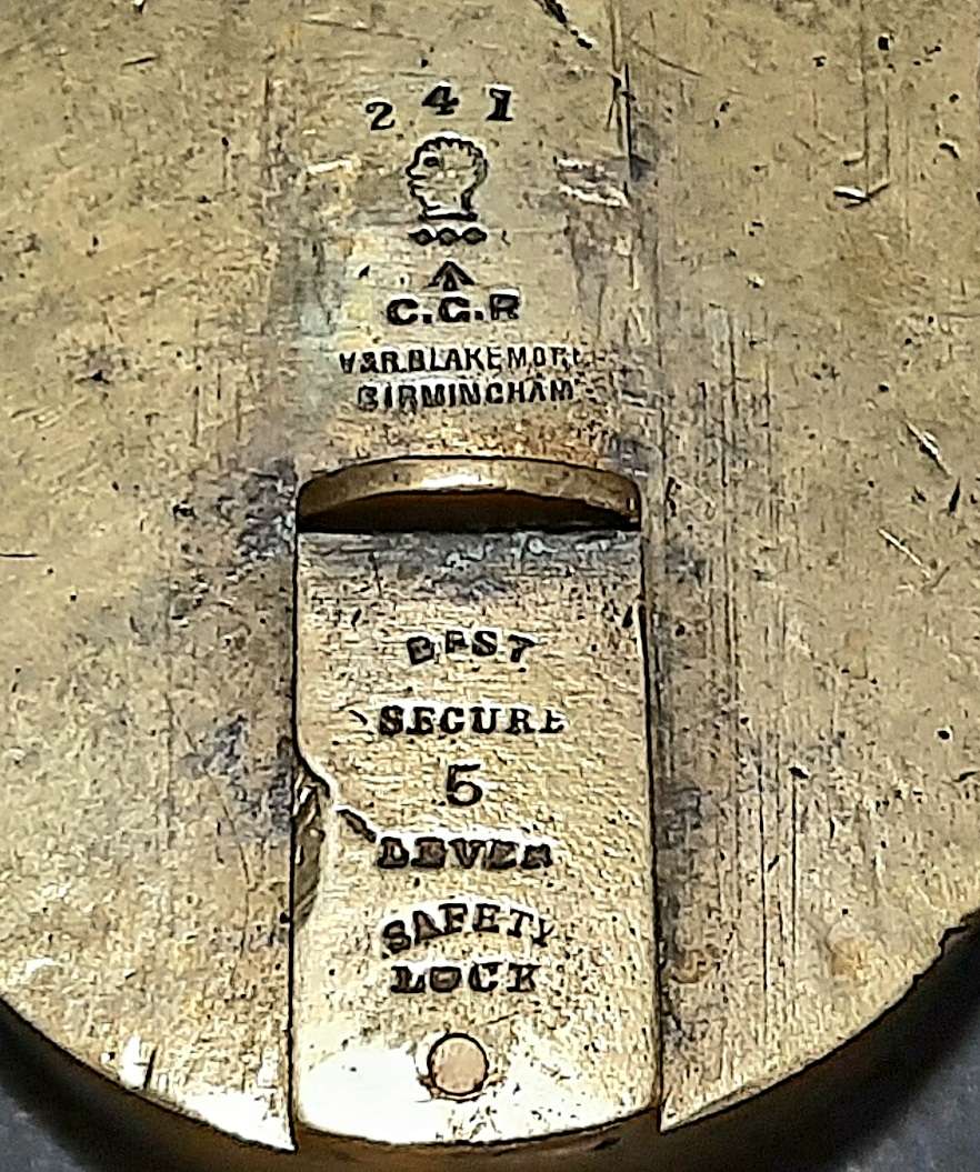 RARE: Boer War - Cape Gov. Railways Brass 5-Lever Padlock w/ Key & Lanyard (V&R. Birm.)