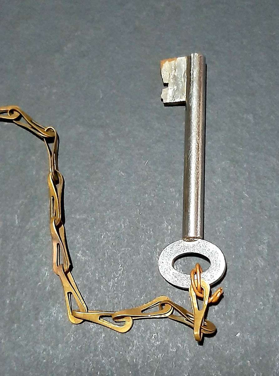 RARE: Boer War - Cape Gov. Railways Brass 5-Lever Padlock w/ Key & Lanyard (V&R. Birm.)
