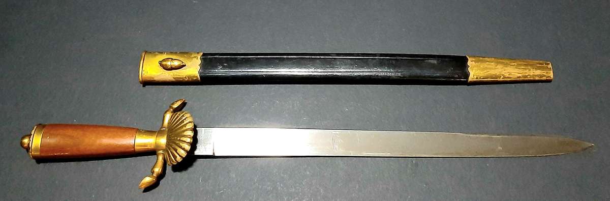 1920s/1930s Weimar German Hirschfänger Dagger with Clamshell & Scabbard
