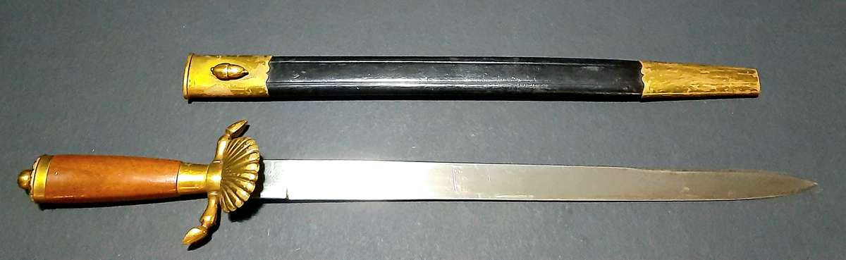 1920s/1930s Weimar German Hirschfänger Dagger with Clamshell & Scabbard