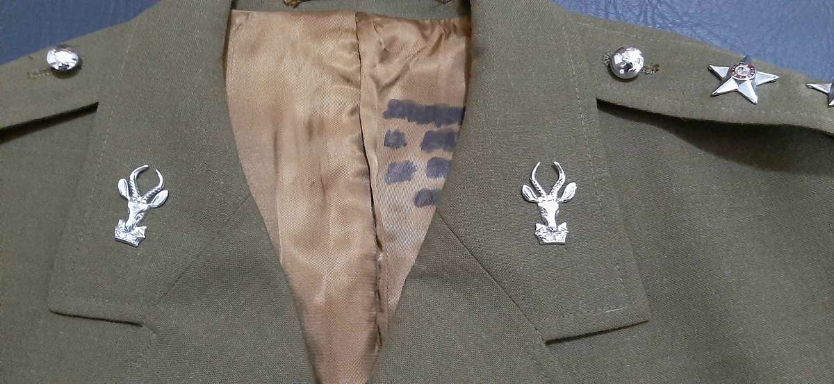 Border War 1970s :  SADF  Infantry Officer's Dress Tunic w/ Branch & Rank Insignia (Inscribed).