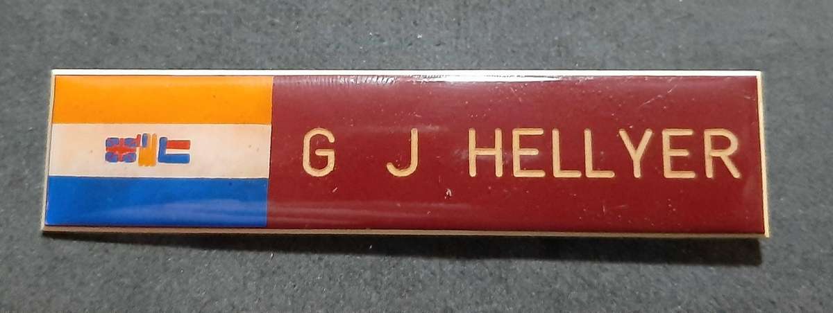 RARE: 1980s Border War- SA Medical Service Lucite Name Badge w/ Pin.