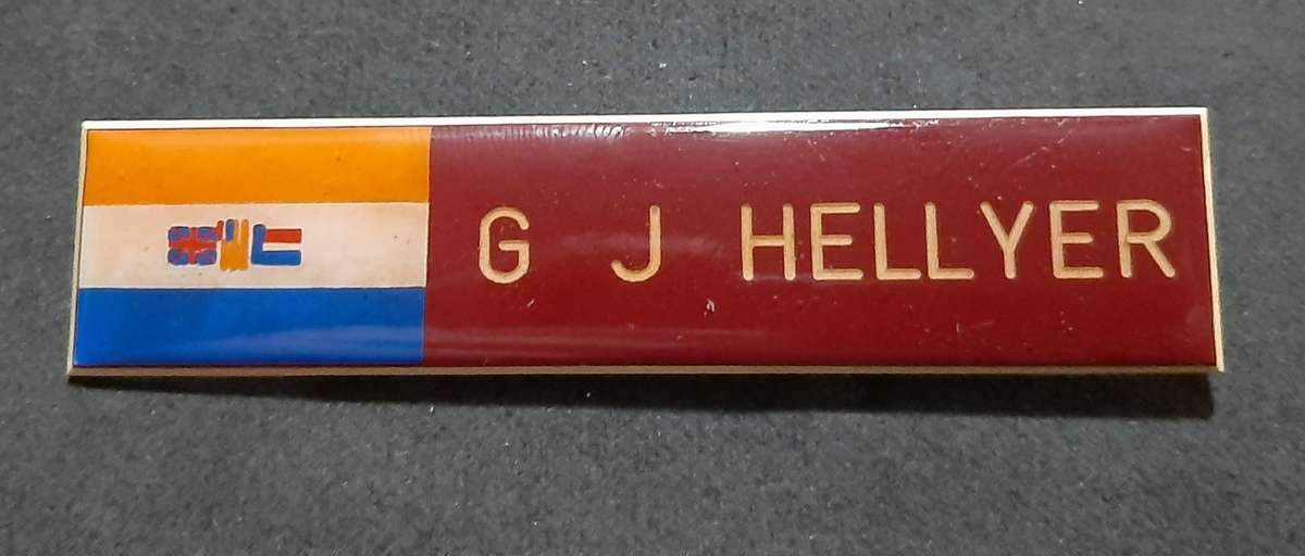 RARE: 1980s Border War- SA Medical Service Lucite Name Badge w/ Pin.