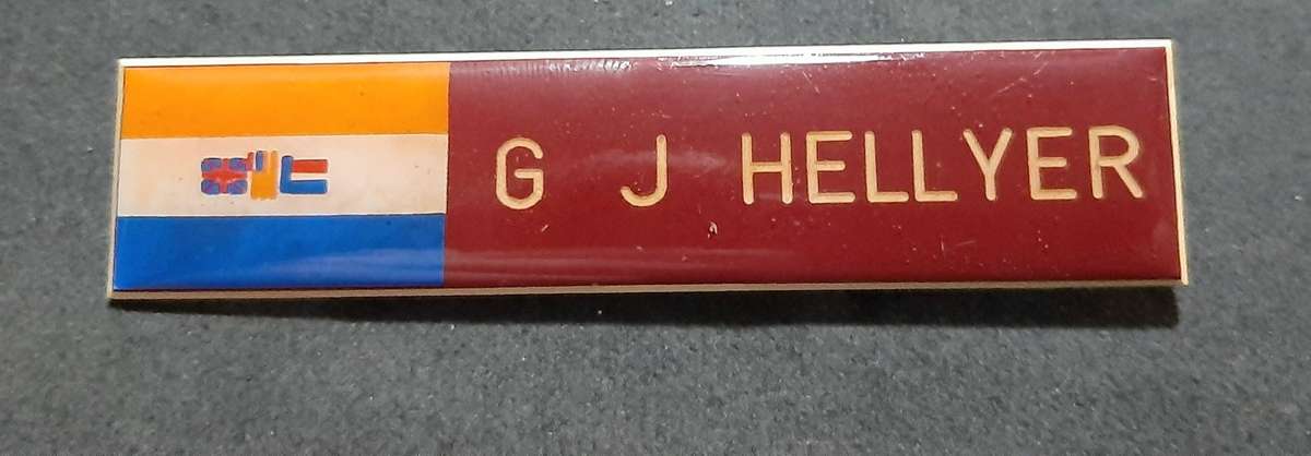 RARE: 1980s Border War- SA Medical Service Lucite Name Badge w/ Pin.