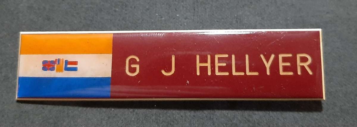 RARE: 1980s Border War- SA Medical Service Lucite Name Badge w/ Pin.