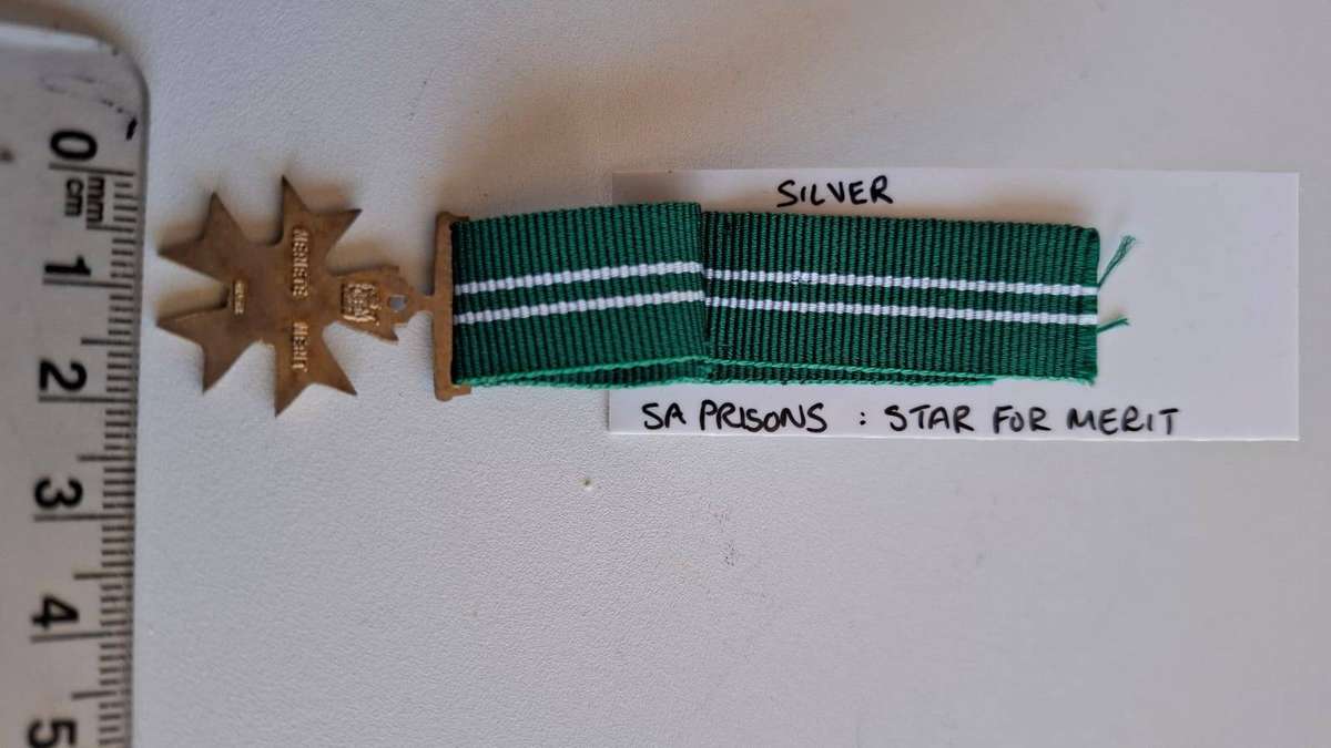 South Africa Prisons Starfor Merit Miniture Medal -Cleary marked Silver-Great Condition