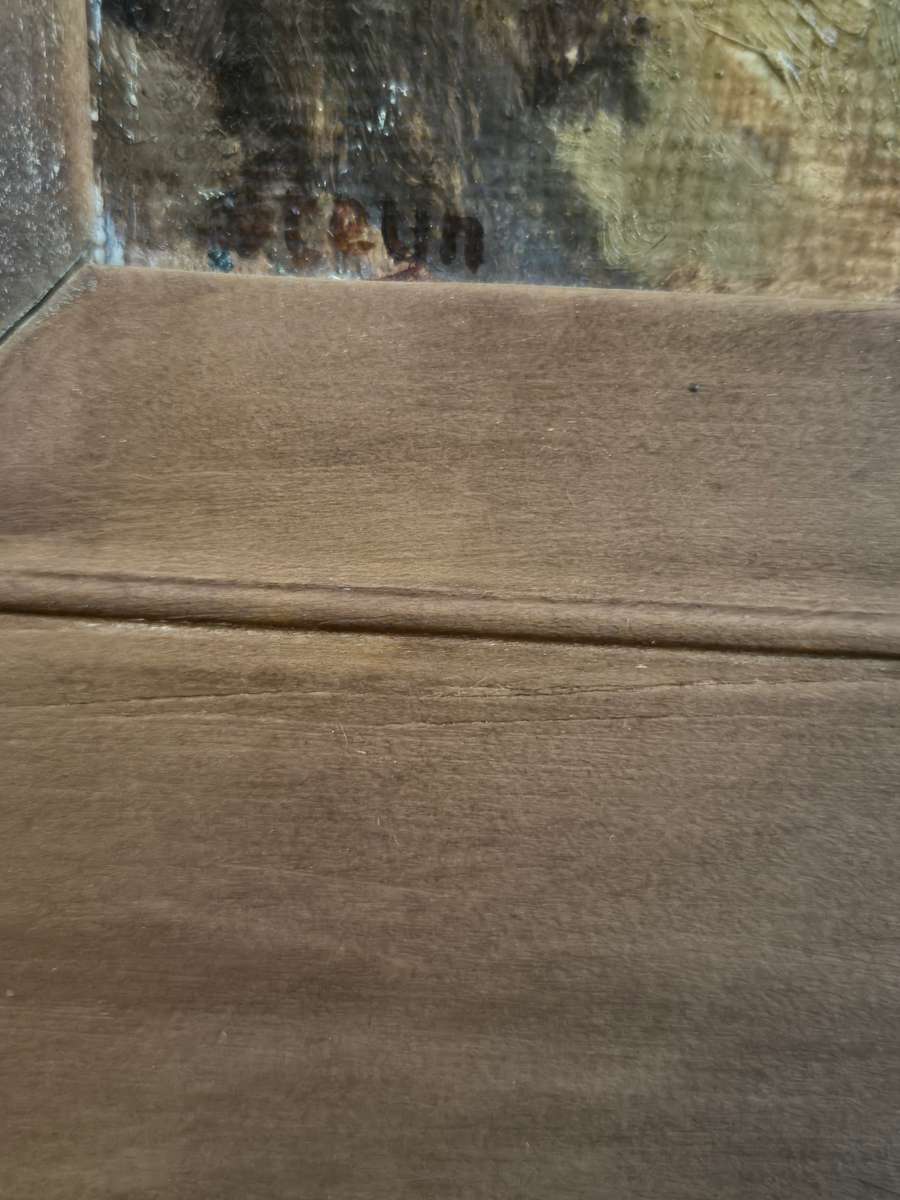 Beautiful Large Oil On Board - Landscape -Artist Steyn in Wooden Frame 50 cm x 40 cm