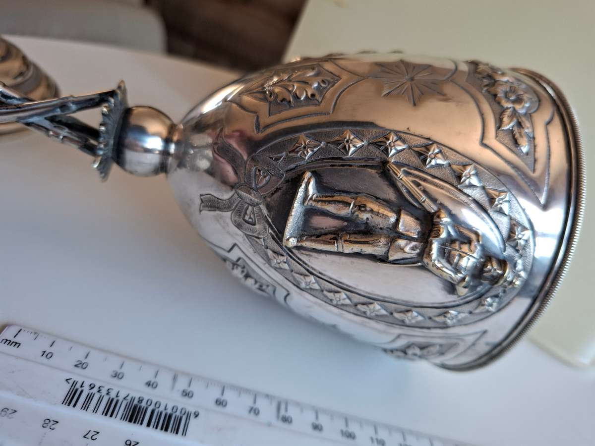 Very Rare Silver Plated Lidded Shooting Trophy  1900"s in Excellent Condition H 35 cm