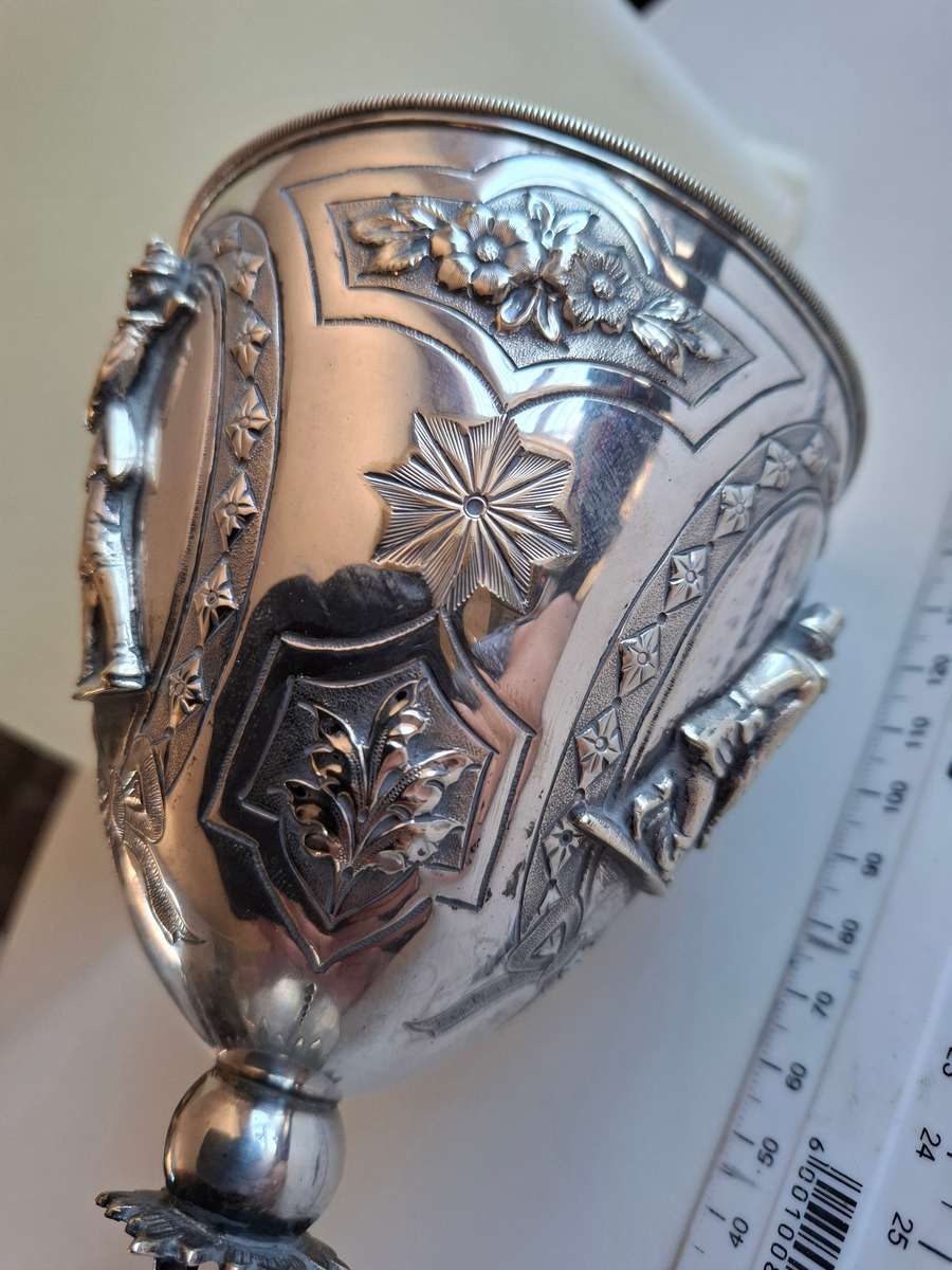 Very Rare Silver Plated Lidded Shooting Trophy  1900"s in Excellent Condition H 35 cm