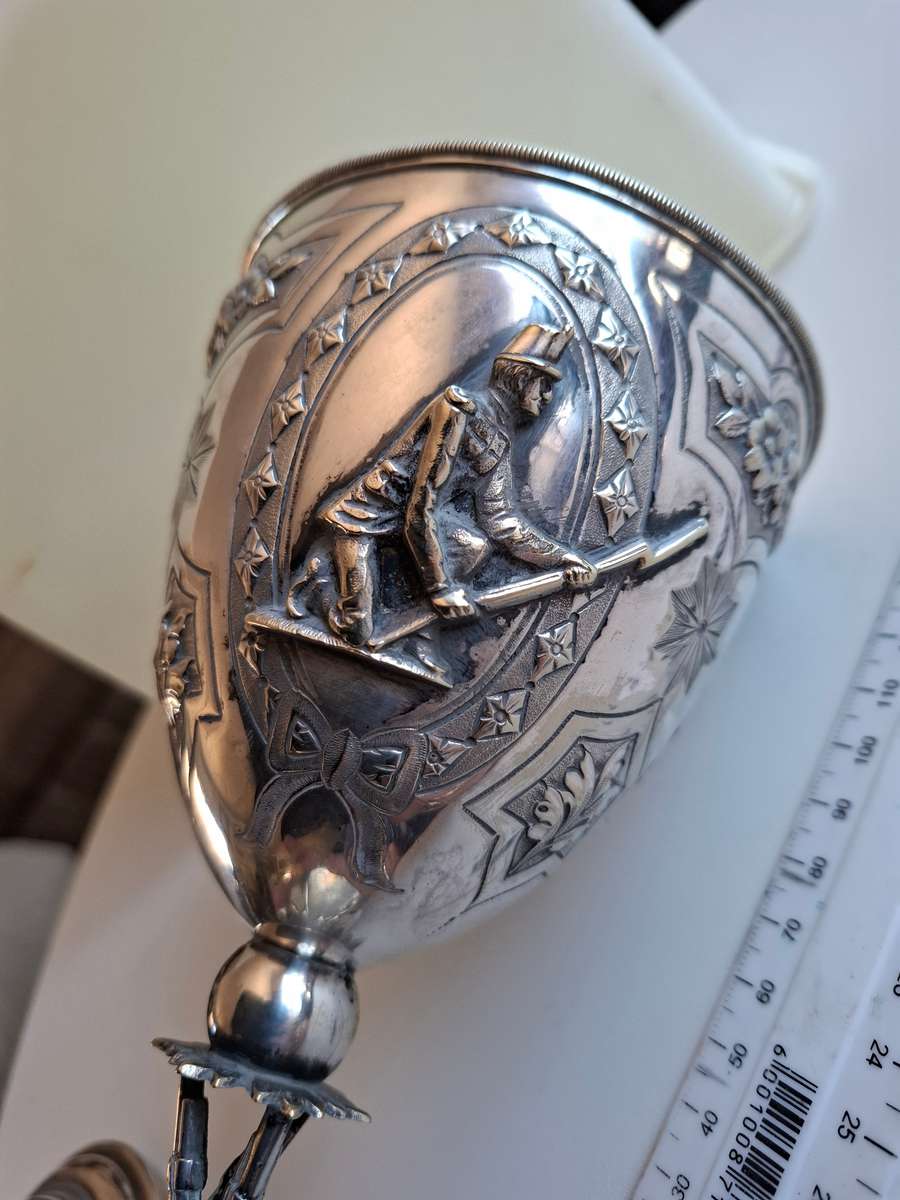 Very Rare Silver Plated Lidded Shooting Trophy  1900"s in Excellent Condition H 35 cm
