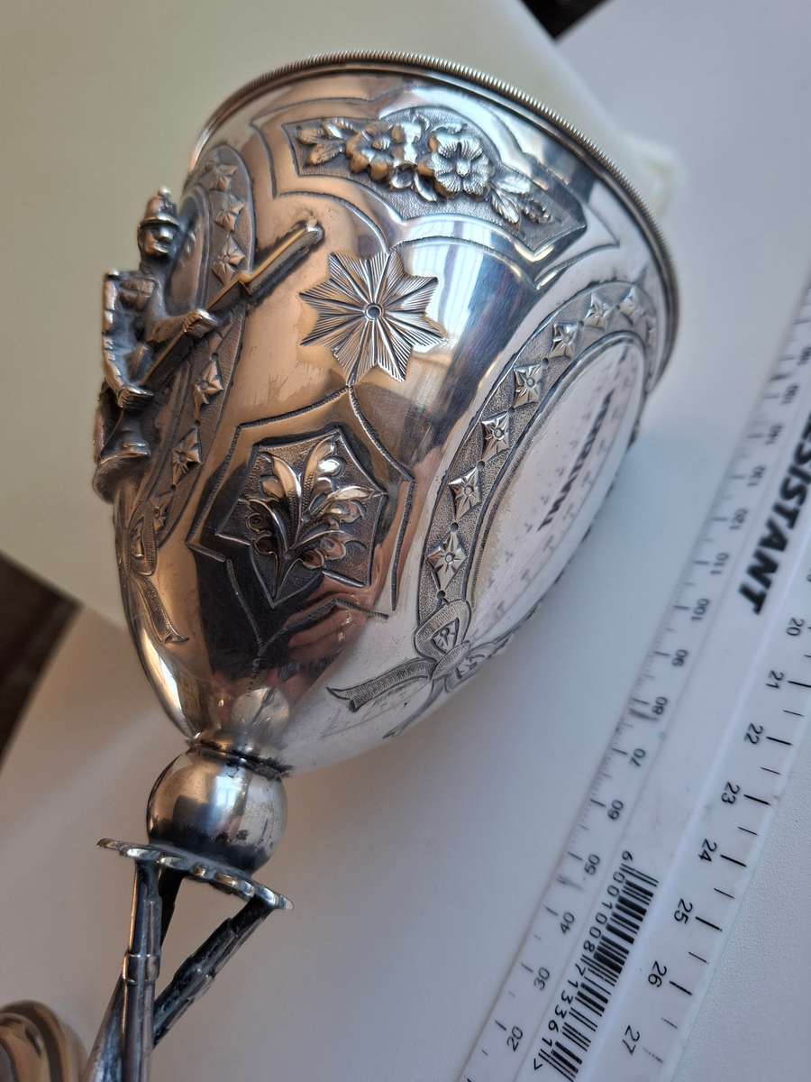 Very Rare Silver Plated Lidded Shooting Trophy  1900"s in Excellent Condition H 35 cm