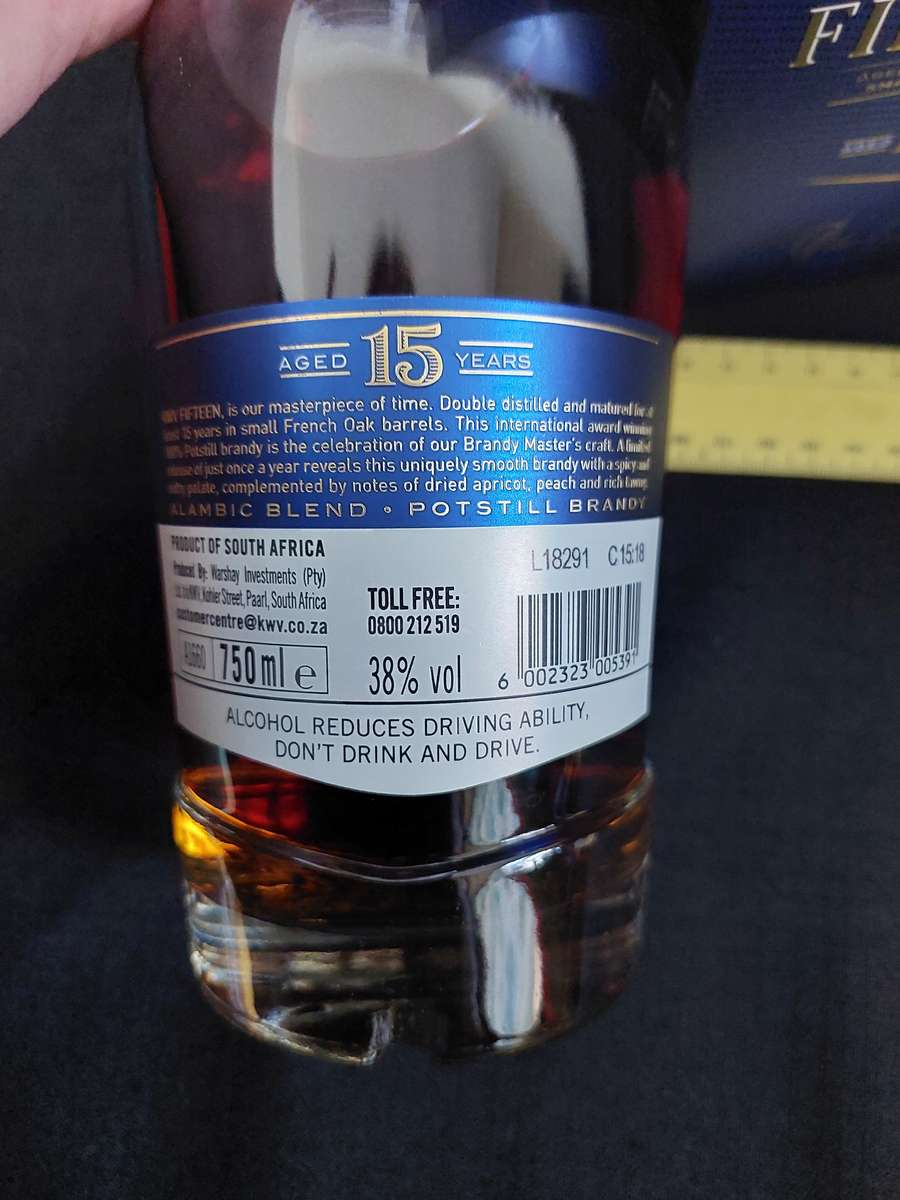 Vintage KWV Aged Fifteen years Brandy -750ml- Sealed - Good Condition