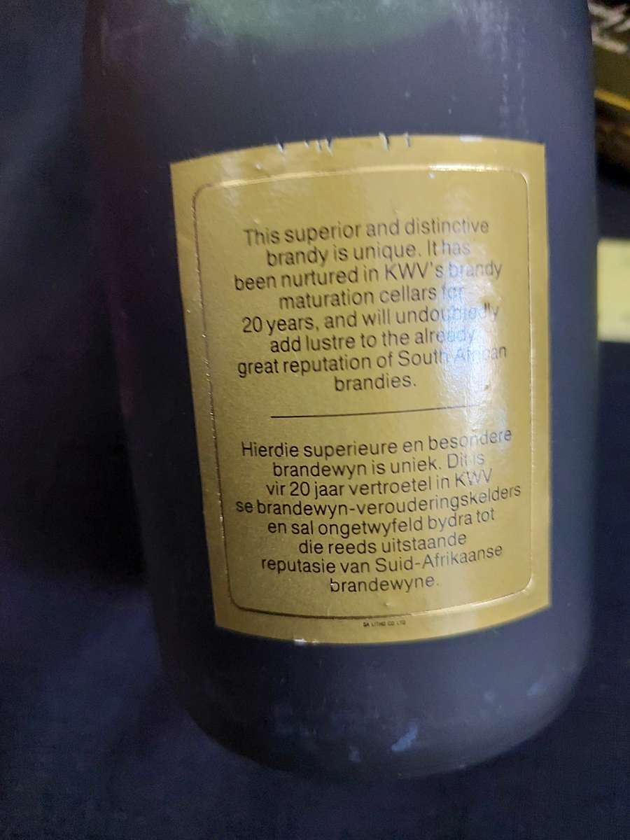 Vintage KWV Aged Twenty years Brandy -750ml- Sealed - Good Condition