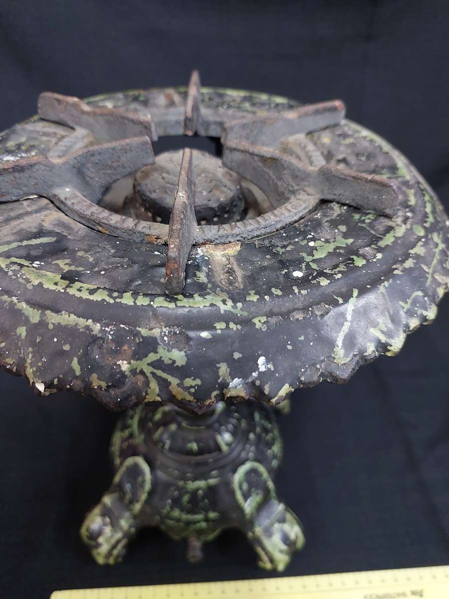 Rare Antique Cast Iron Fletcher Russel Co LTD Gas One Plate Stove (Unluckily Painted) - See Desp.