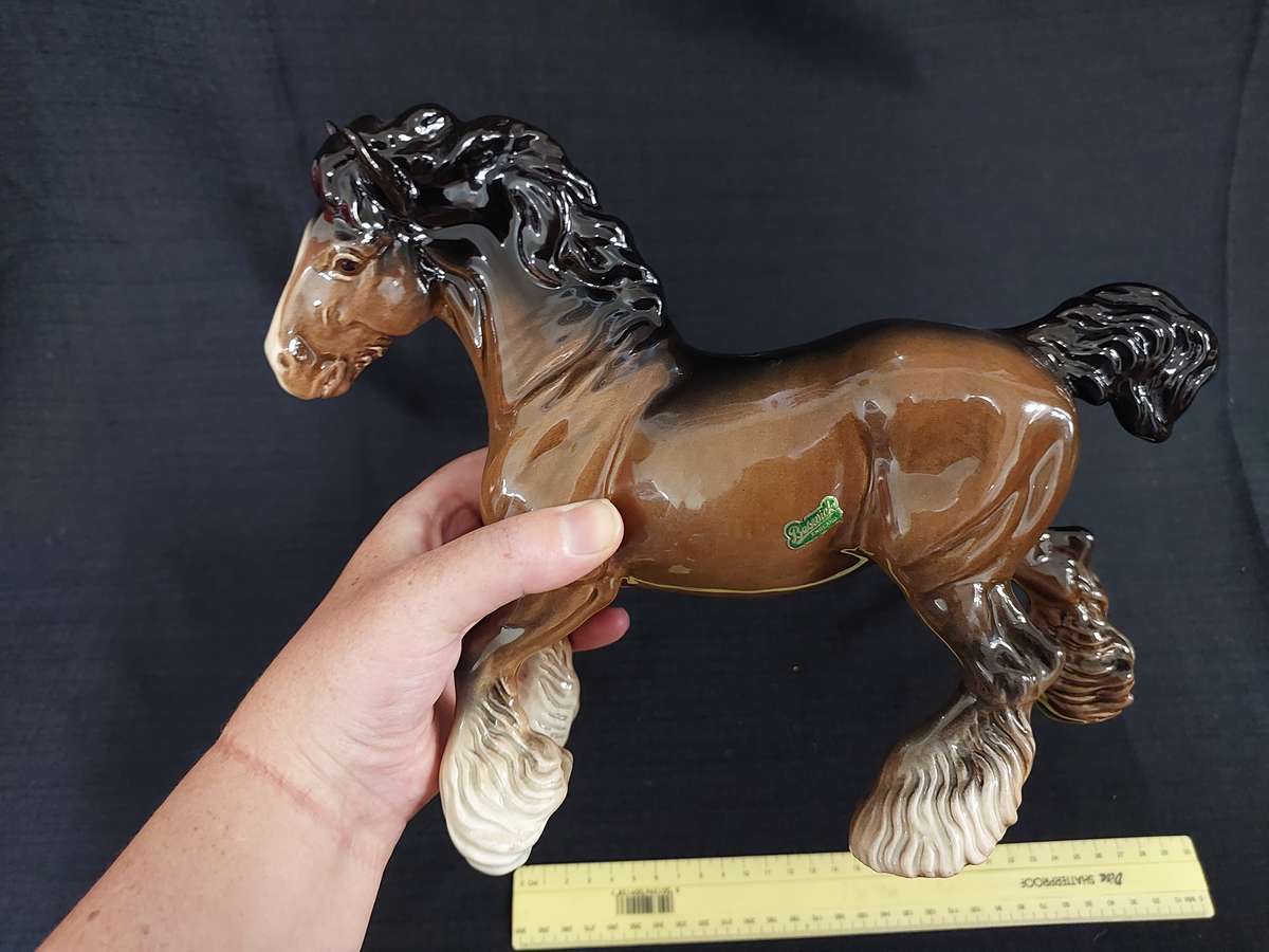 Vintage Beswick Large Model of a Cantering Shire Horse (H 20 cm) - Good Condition