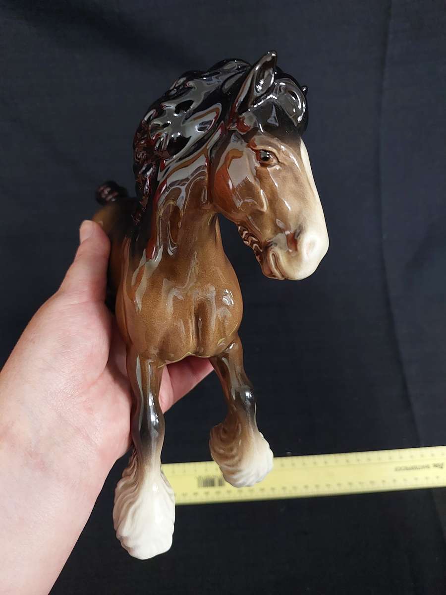 Vintage Beswick Large Model of a Cantering Shire Horse (H 20 cm) - Good Condition
