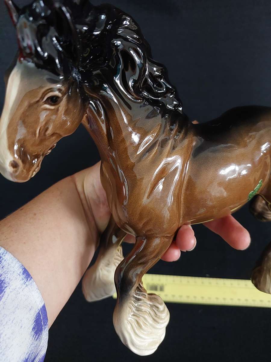 Vintage Beswick Large Model of a Cantering Shire Horse (H 20 cm) - Good Condition