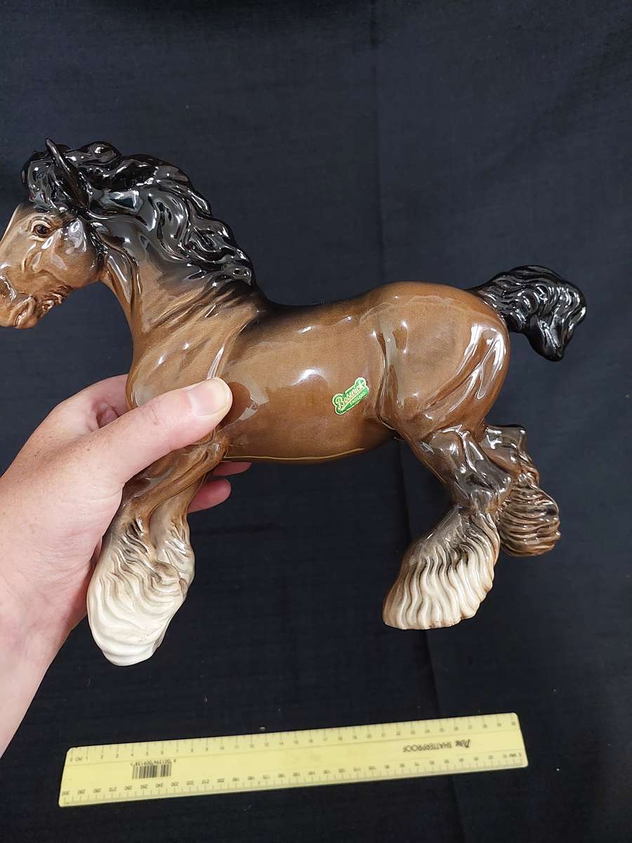 Vintage Beswick Large Model of a Cantering Shire Horse (H 20 cm) - Good Condition